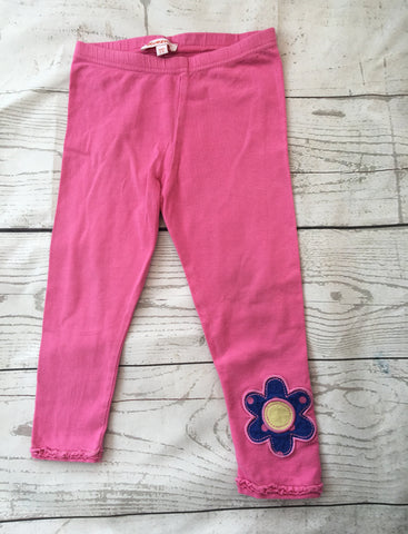 2-3 Years Pink Flower Leggings