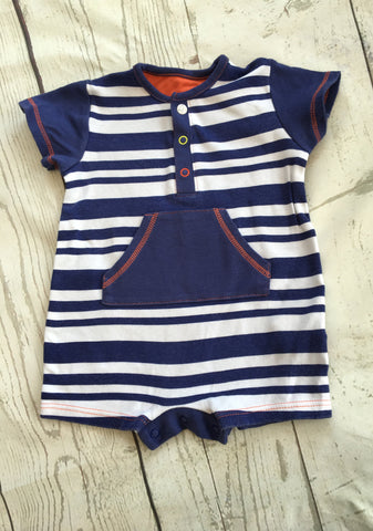 0-3 Months Striped Romper