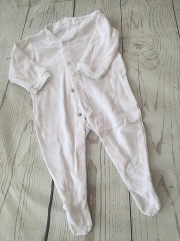 1 Month Hearts Sleepsuit