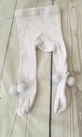 Size 0 0-6 Months Pom Pom Tights