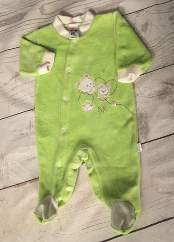 1-2 Months Velour Sleepsuit