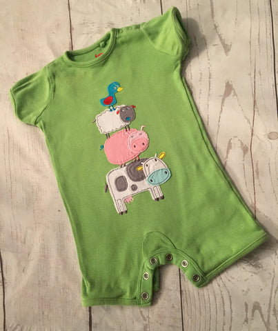 3-6 Months Farmyard Embroidered Romper Unworn