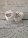 Size 0 white crochet canvas espadrilles